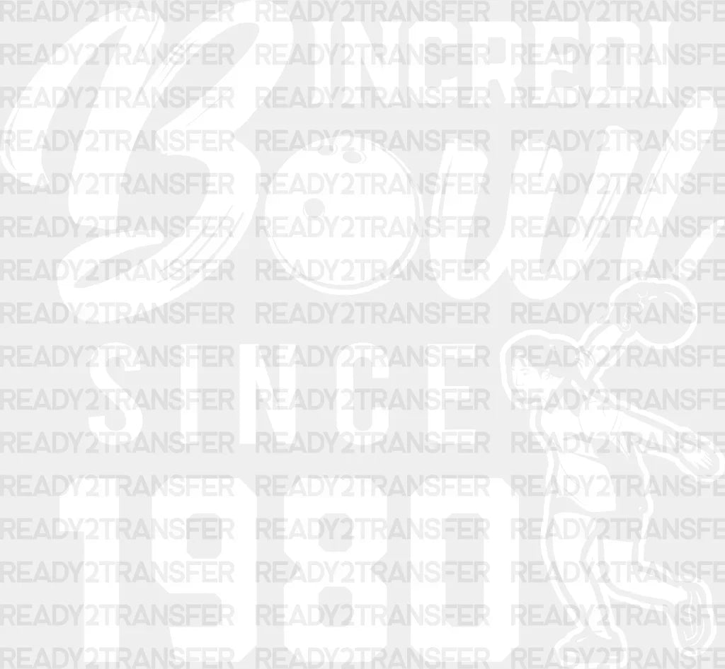 Incredibowl Since 1980 - Bowling Dtf Heat Transfer Adult Unisex S & M (10’’) / White