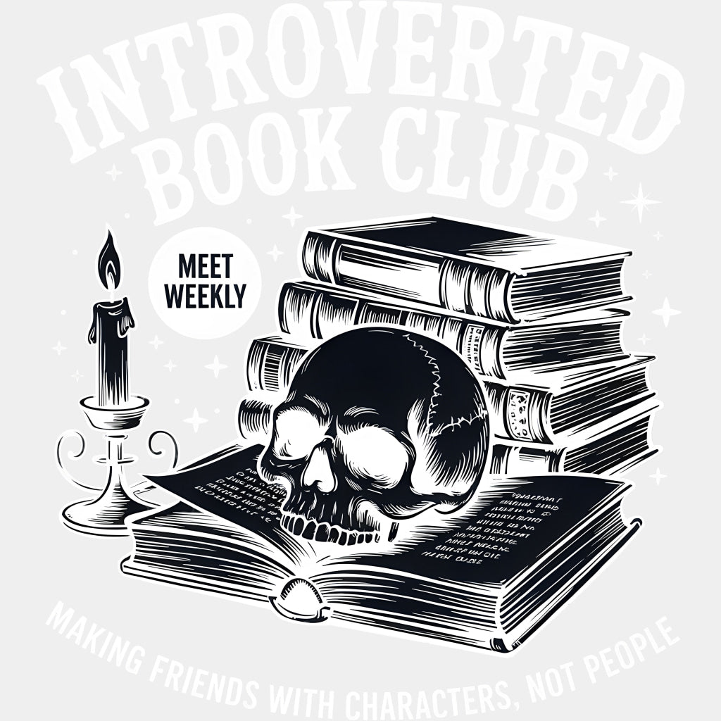 Introverted Book Club - Reading DTF Transfers ready2transfer Light Color Design (See Imaging)