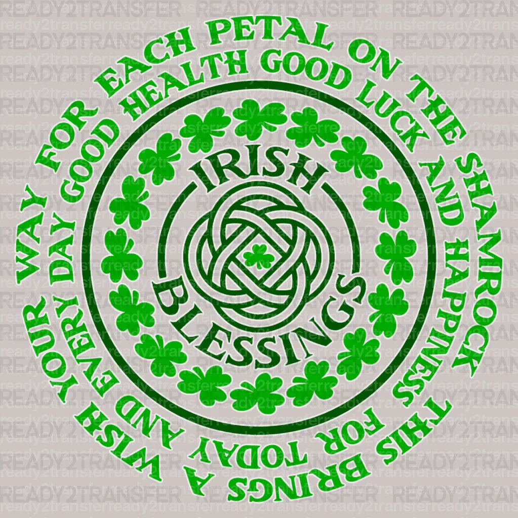 Irish Blessings St. Patrick's Day DTF Heat Transfer, Saint Patricks Day Design, St Paddys Day DTF - ready2transfer