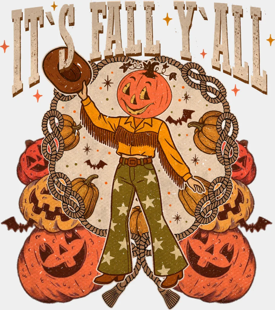 It’s Fall Y’all - Halloween DTF Transfer Adult Unisex - S & M (10’’) / Light Color Design (See Imaging)
