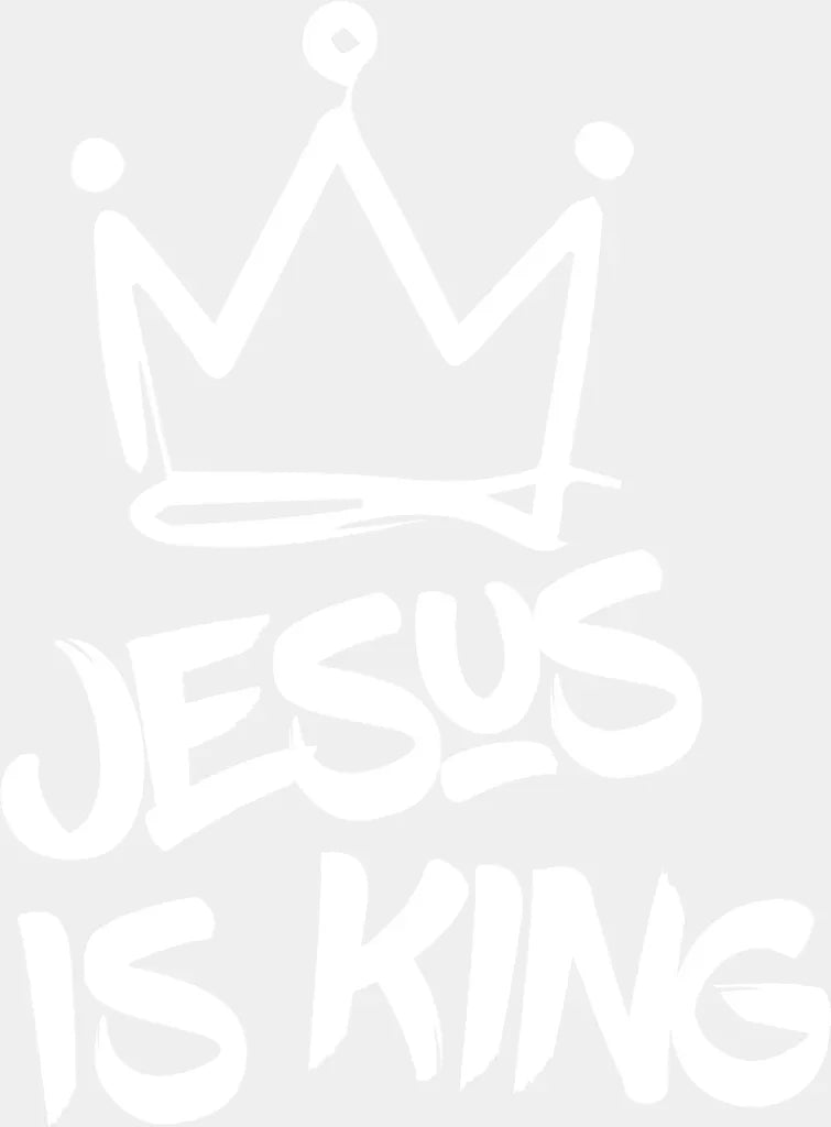 Jesus Is King B&W Design - Christianity DTF Transfer Adult Unisex - S & M (10’’) / Light Color Design (See Imaging)