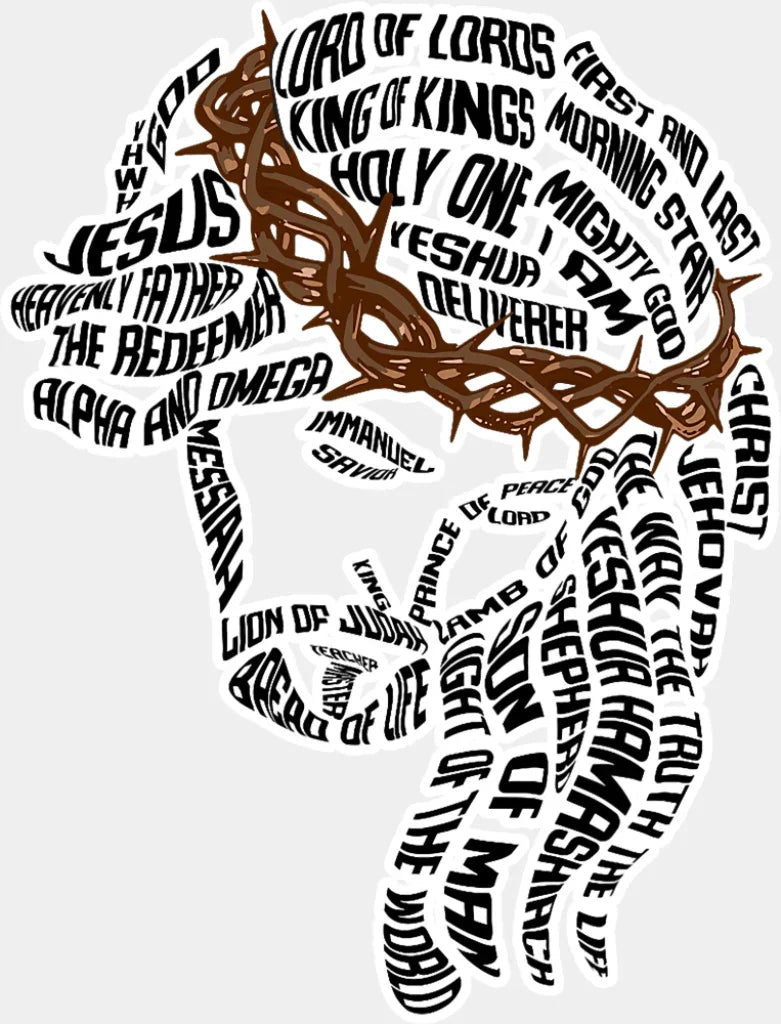 Jesus Typography Art - Christianity DTF Transfer Adult Unisex - S & M (10’’) / Light Color Design (See Imaging)
