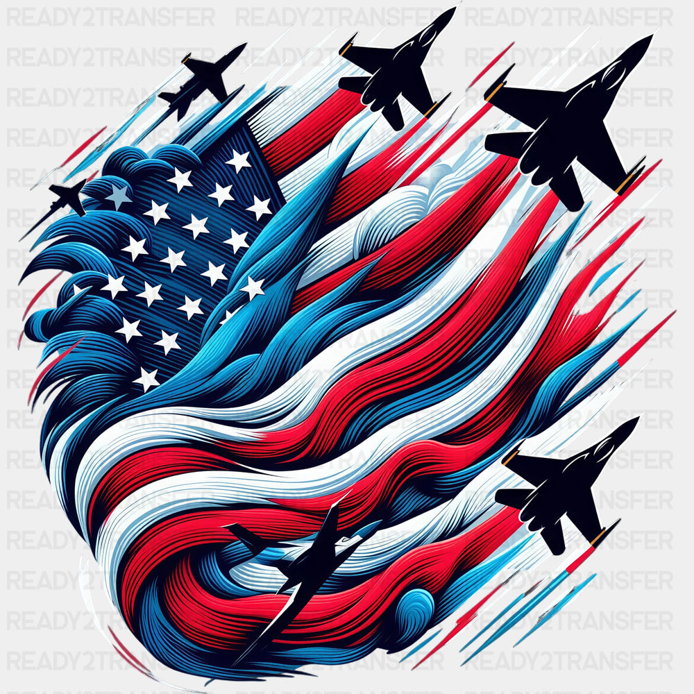 Jet Contrails USA Flag - Air Force DTF Transfers