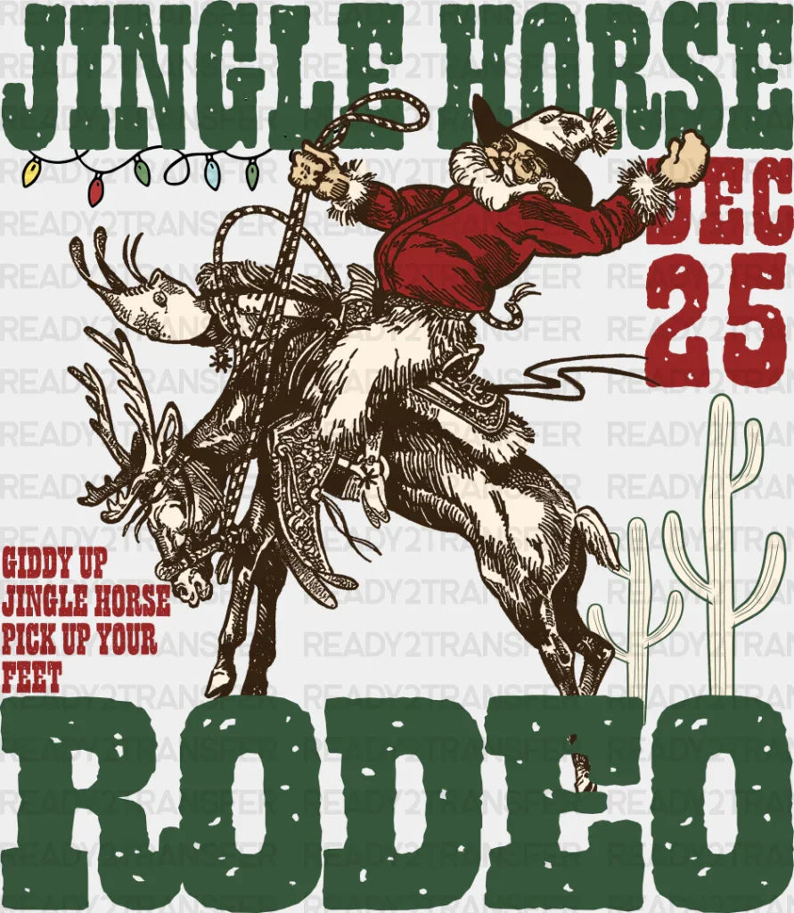 Jingle Horse Rodeo - Christmas Dtf Transfer