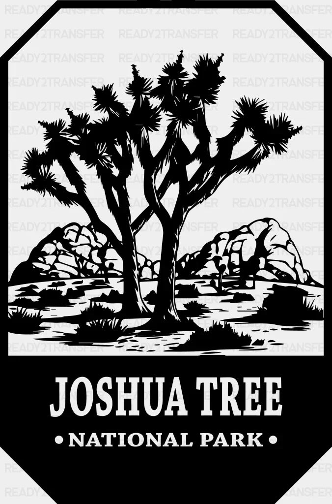 Joshua Tree National Park Design - Parks Dtf Transfers Adult Unisex S & M (10’) / Black