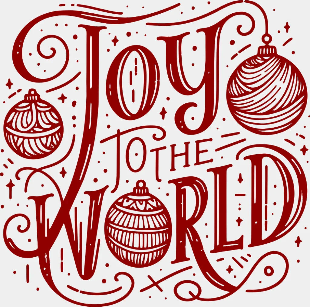 Joy To The World 4 Colors - Christmas DTF Transfer Adult Unisex - S & M (10’’) / Red Color Design (See Imaging)