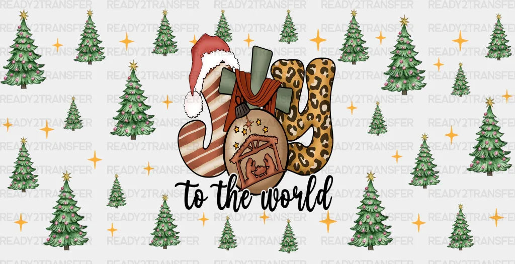 Joy To The World - Christmas Cup Wrap Uv Sticker Permanent Dtf Decal