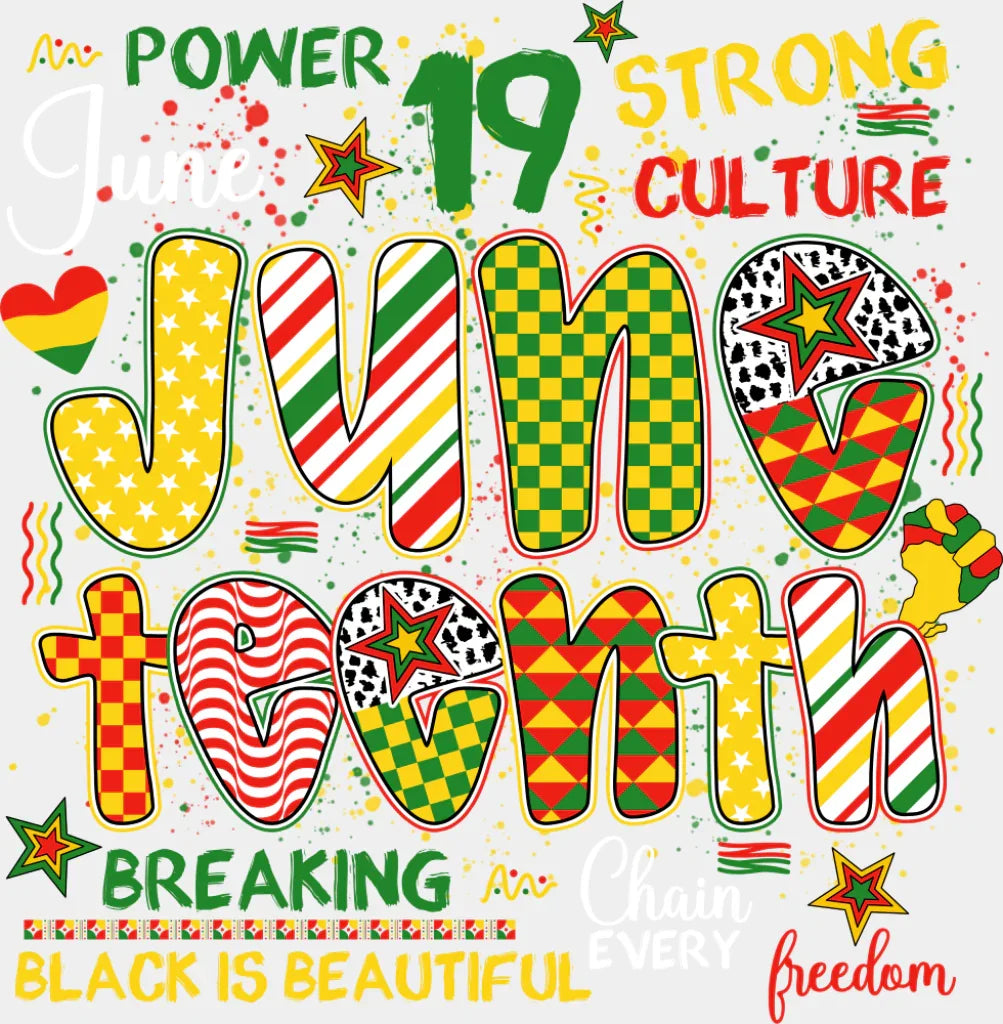 June 19 Black Is Beautiful - Juneteenth DTF Transfer ready2transfer Light Color Design (See Imaging)