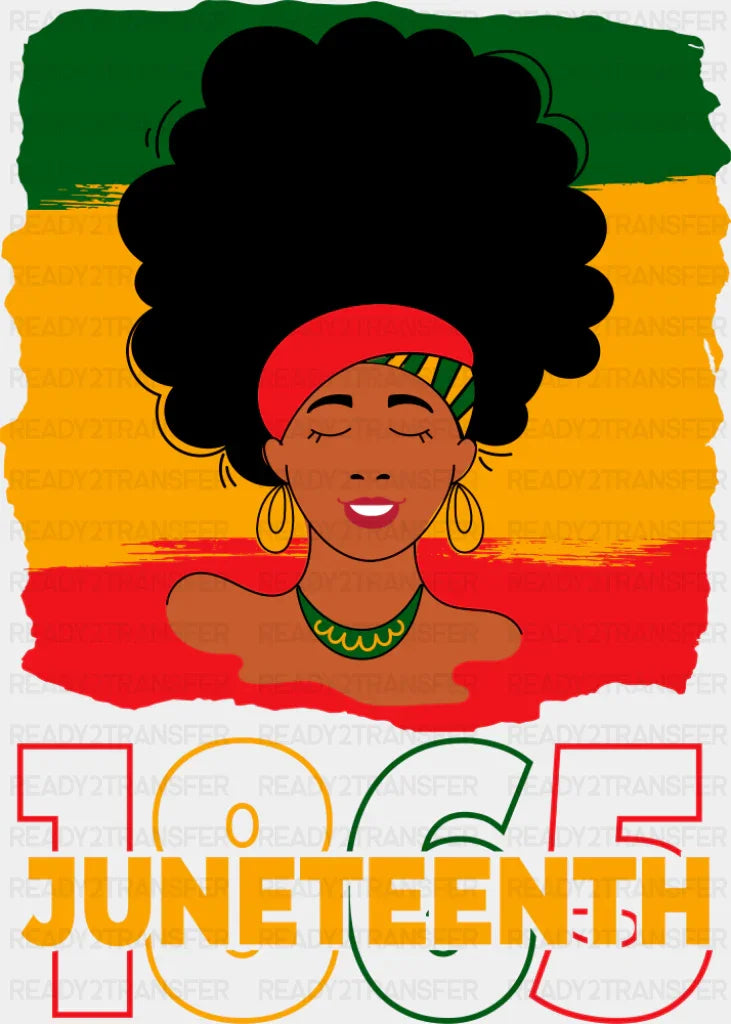 Juneteenth 1865 Afro Girl - Juneteenth DTF Transfer