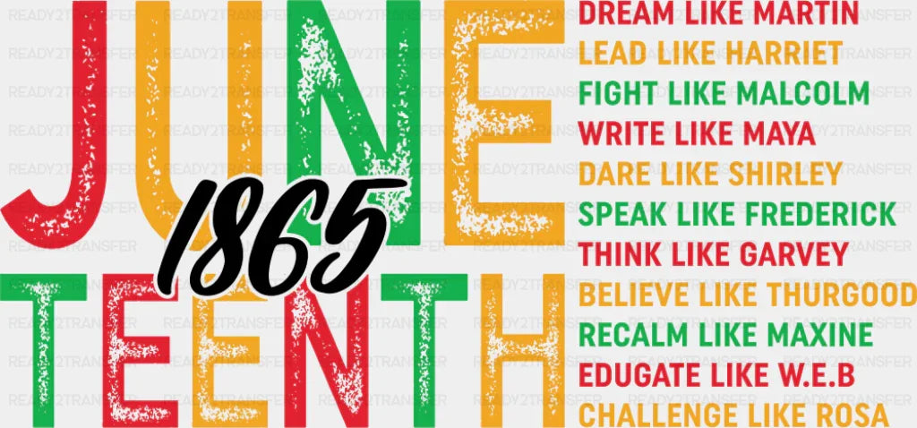 Juneteenth 1865 Educate Like W.E.B - Juneteenth DTF Transfer Adult Unisex - S & M (10’’) / Dark Color Design (See