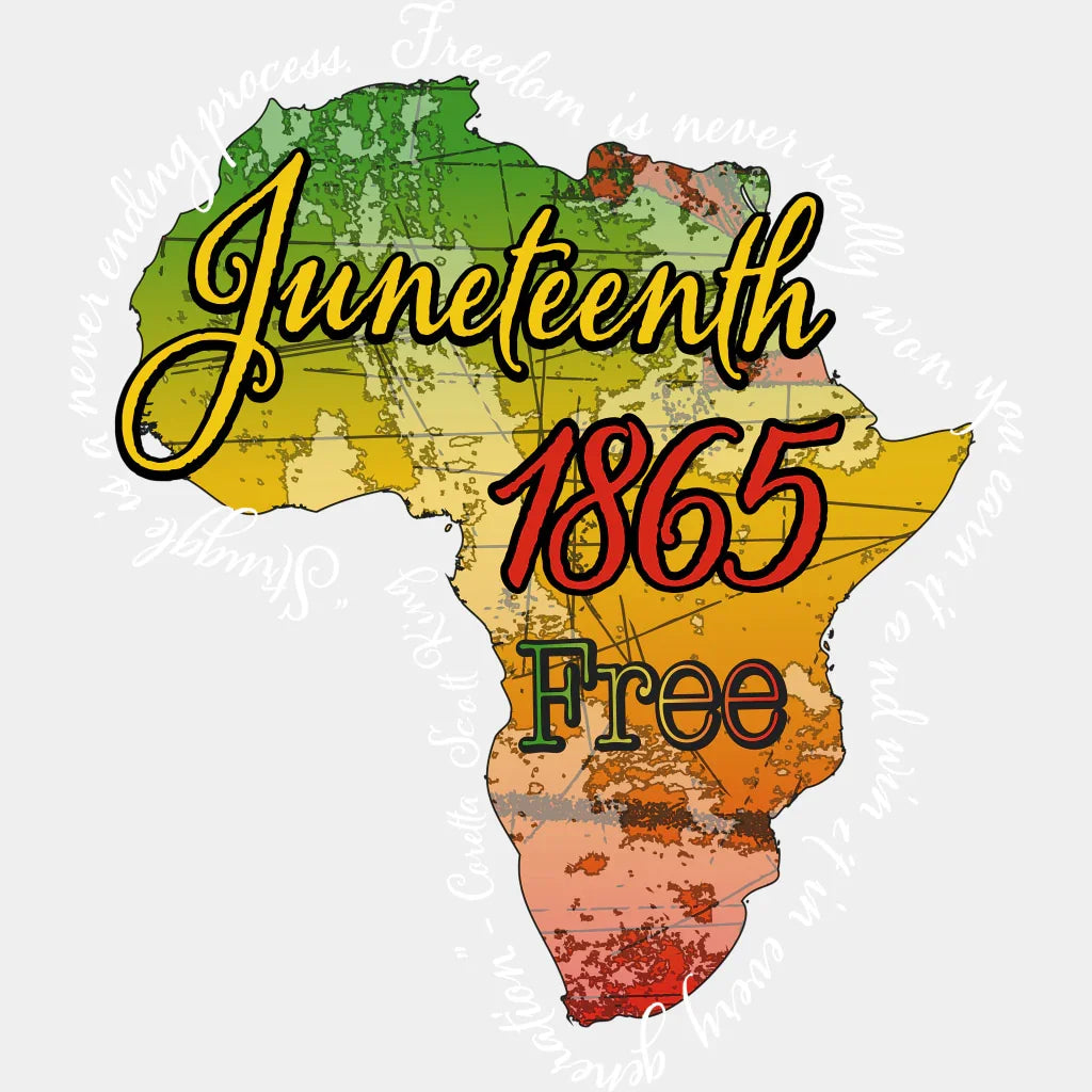 Juneteenth 1865 Free Blm Dtf Transfer Adult Unisex - S & M (10’) / White