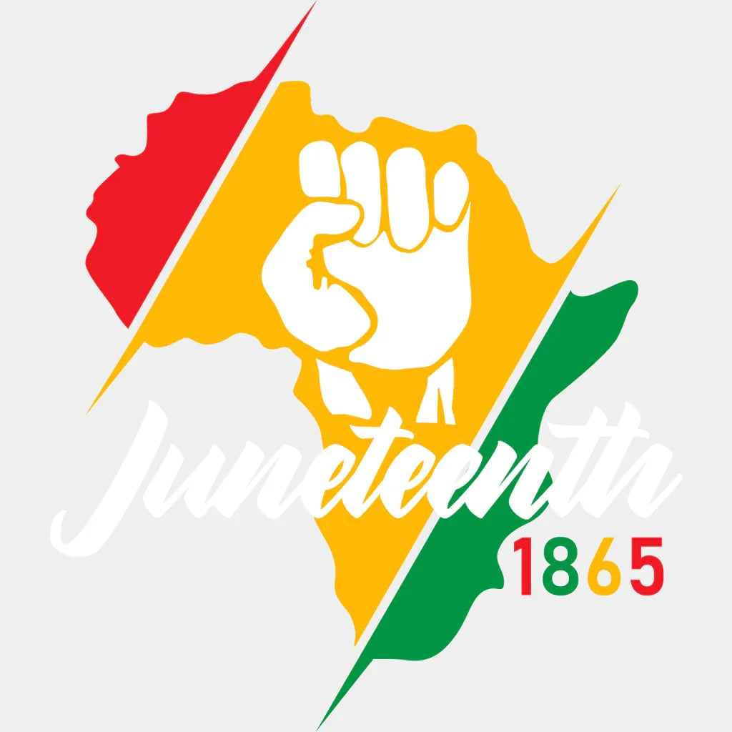 Juneteenth 1865 Rising Fist Blm Dtf Transfer Adult Unisex - S & M (10’) / White