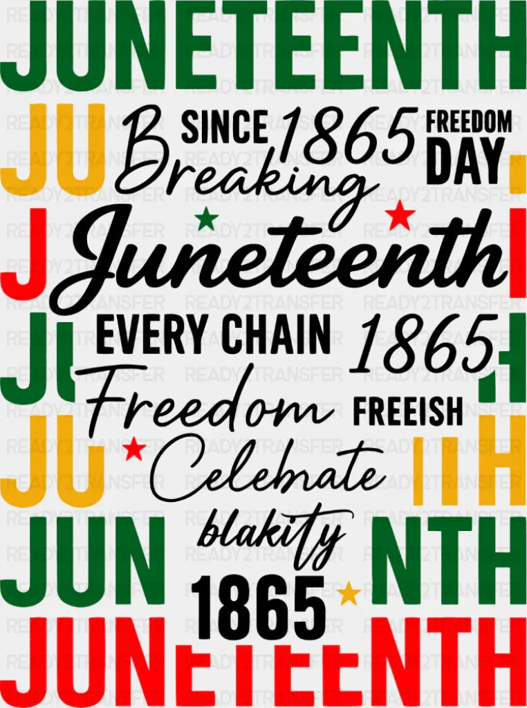 Juneteenth B&W Design - Juneteenth DTF Transfer Adult Unisex - S & M (10’’) / Dark Color Design (See Imaging)
