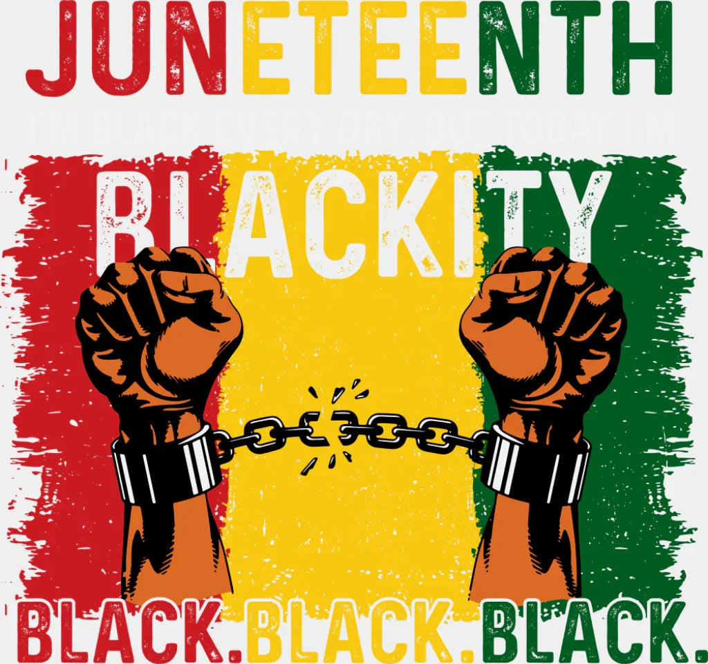 Juneteenth Blackity Black Black Black - Juneteenth DTF Transfer Adult Unisex - S & M (10’’) / Light Color Design (See