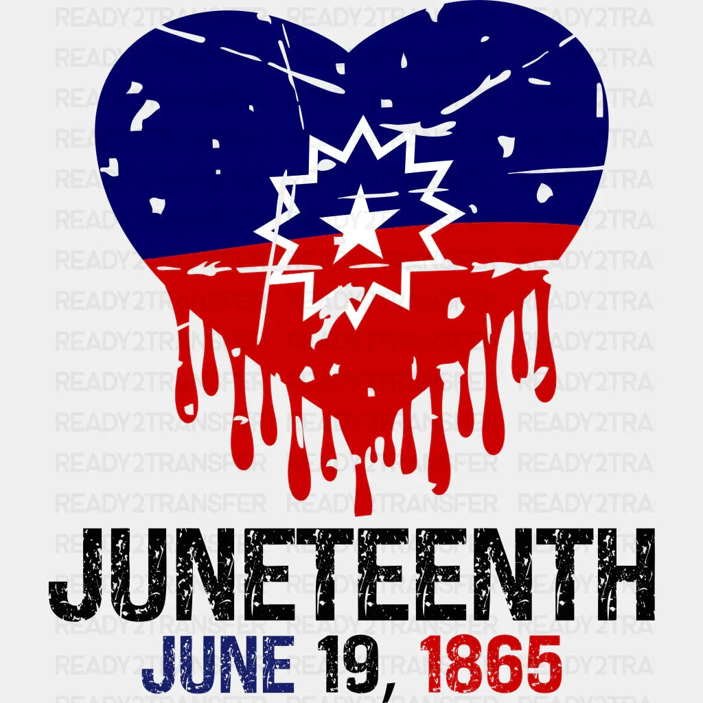 Juneteenth June 19 1865 Design Dtf Transfer Adult Unisex - S & M (10ā) / Black