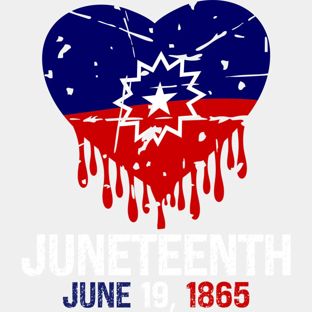 Juneteenth June 19 1865 Design Dtf Transfer Adult Unisex - S & M (10ā) / White