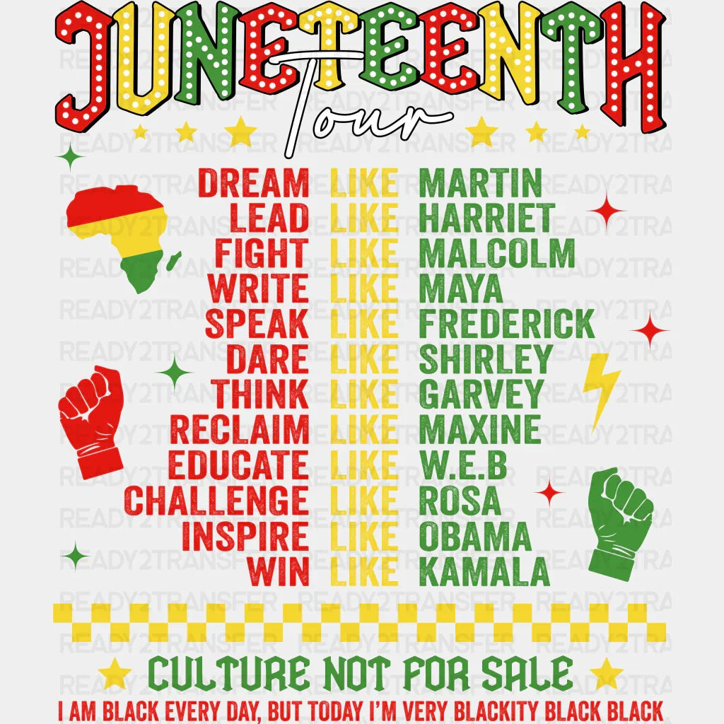 Juneteenth Tour Culture Not For Sale Design Dtf Transfer