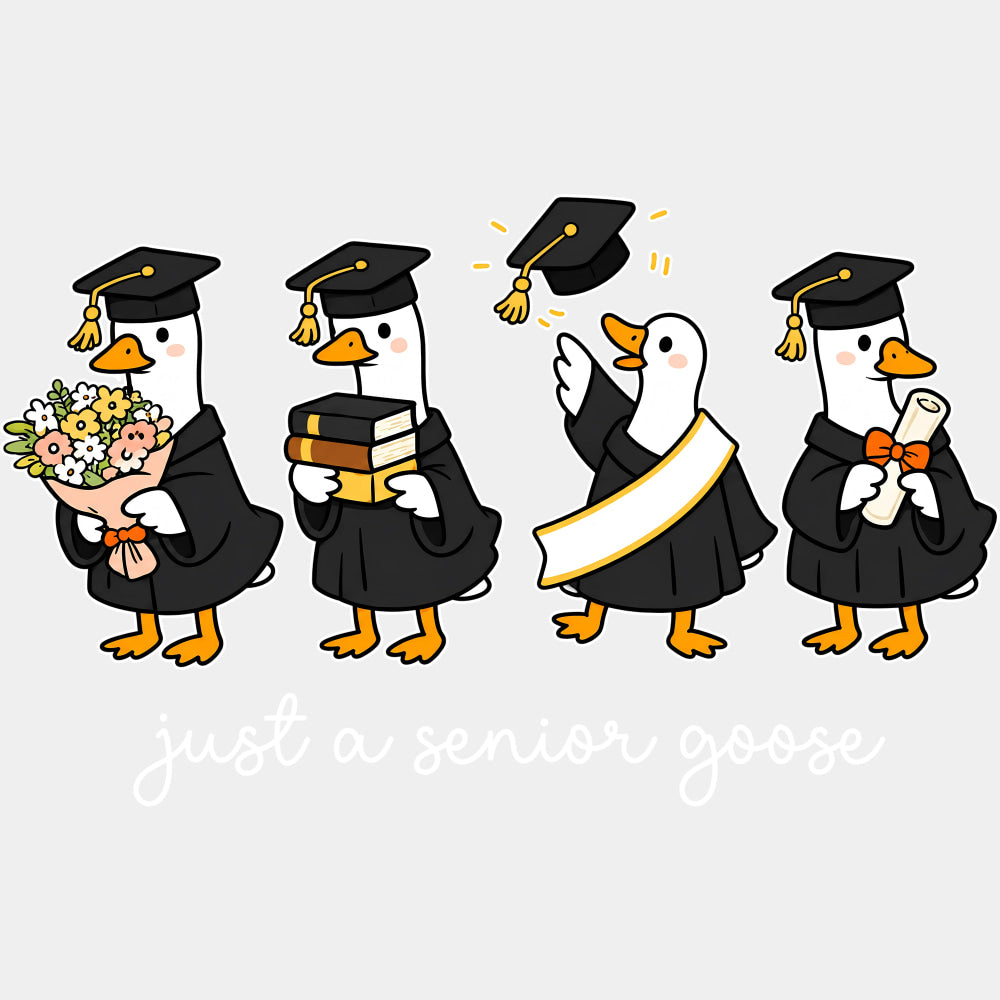 Just A Senior Goose - Senior DTF Transfers - Adult Unisex - S & M (10’’) / Light Color Design (See Imaging)