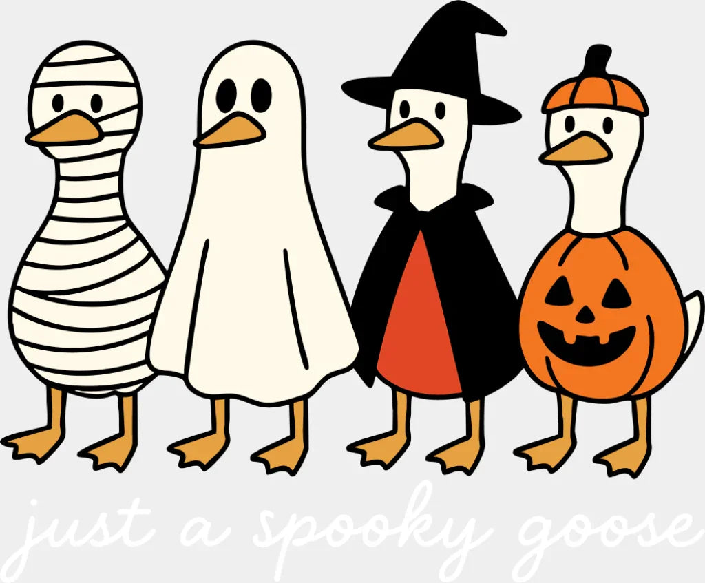 Just A Spooky Goose Ghost, Vampire & Mummy - Halloween DTF Transfer ready2transfer Light Color Design (See Imaging)