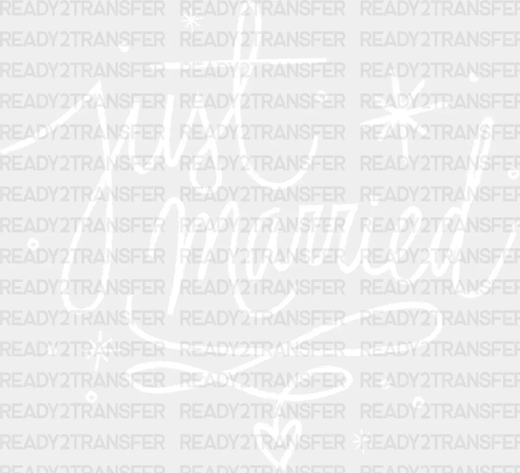 Just Married Star Design - Honeymoon Iron On Dtf Transfer Adult Unisex S & M (10’’) / Light