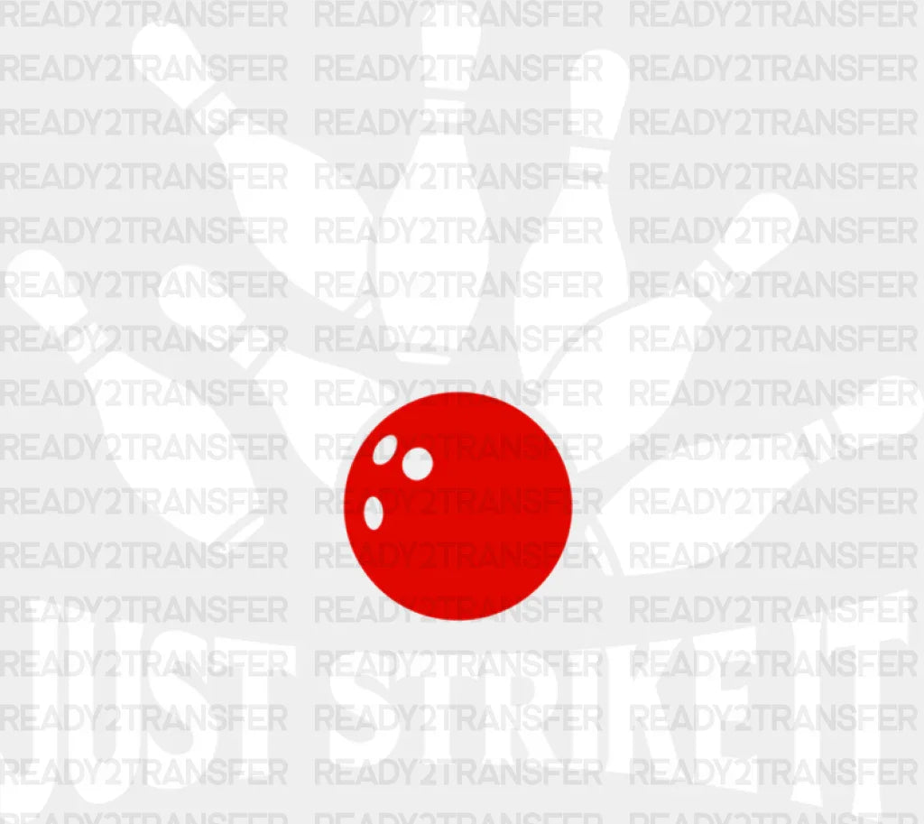 Just Strike It - Bowling Dtf Heat Transfer Adult Unisex S & M (10’’) / White