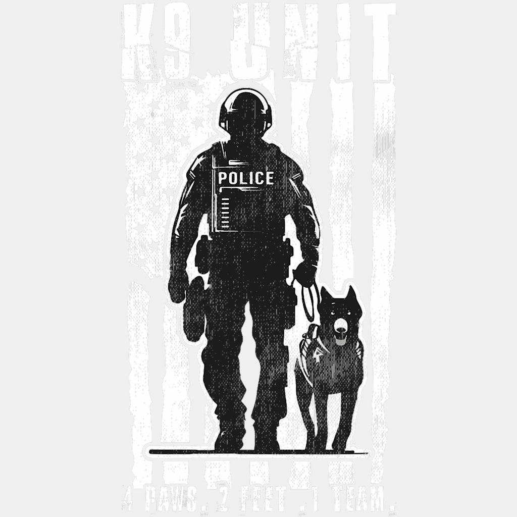K9 Unit, 4 Paws, 2 Feet, 1 Team - Police DTF Transfers ready2transfer Light Color Design (See Imaging)