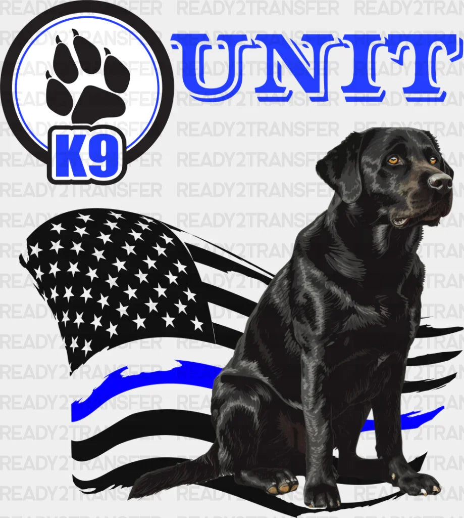K9 Unit Usa Flag Design - Police Dtf Transfer Adult Unisex S & M (10’’) / Dark Color (See Imaging)