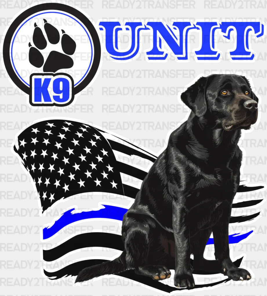 K9 Unit Usa Flag Design - Police Dtf Transfer Adult Unisex S & M (10’’) / Light Color (See Imaging)