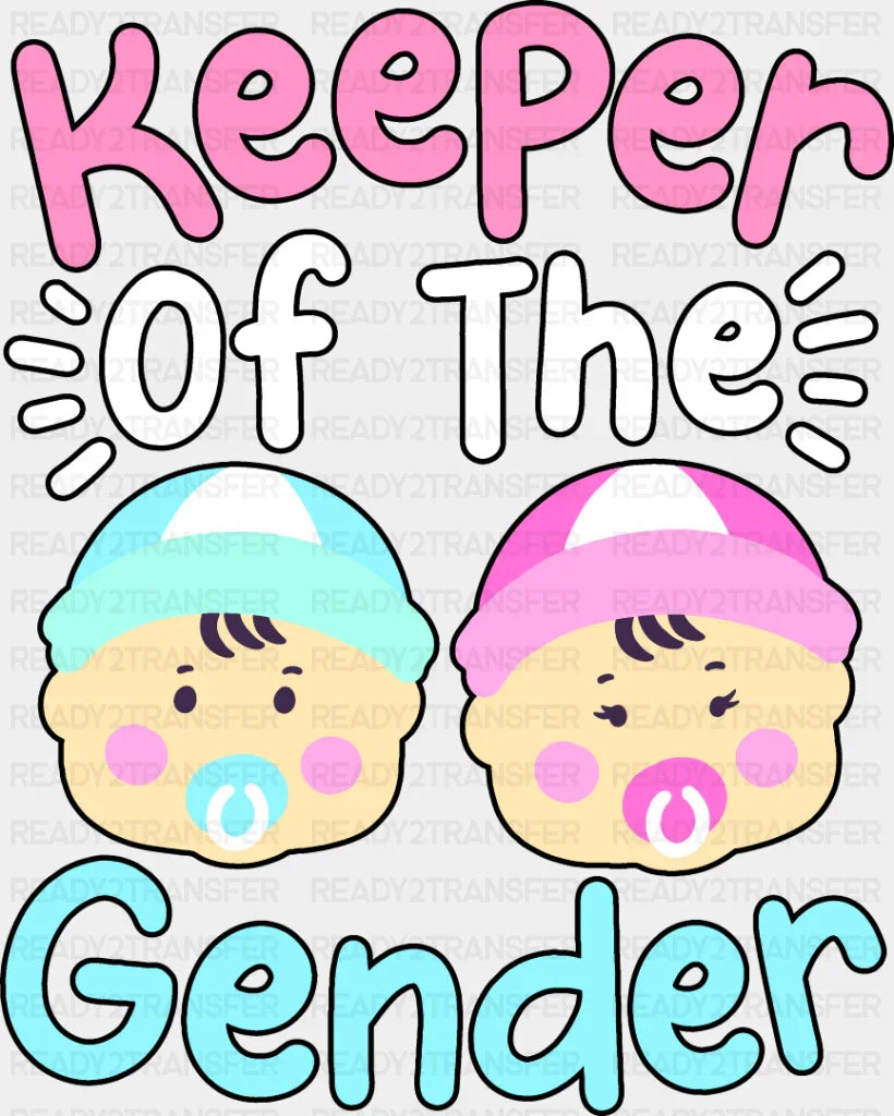 Keeper Of The Gender Baby - Reveal Dtf Heat Transfer Adult Unisex S & M (10’’) / Dark Color