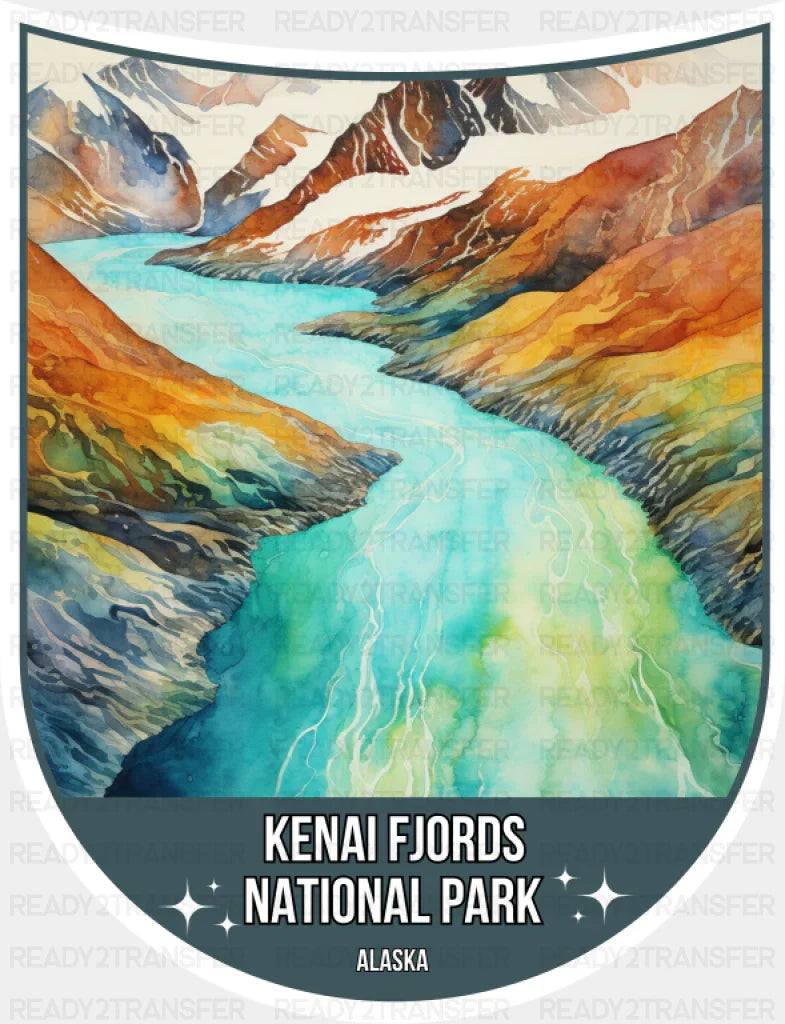 Kenai Fjords National Park Alaska - National Parks DTF Transfer ready2transfer