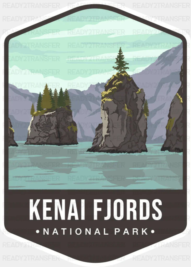 Kenai Fjords National Park Colorful Design - National Parks DTF Transfer