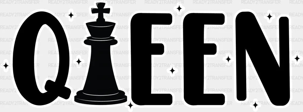 King And Queen Chess - King-Queen Dtf Heat Transfer Adult Unisex S & M (10’’) / Light Color