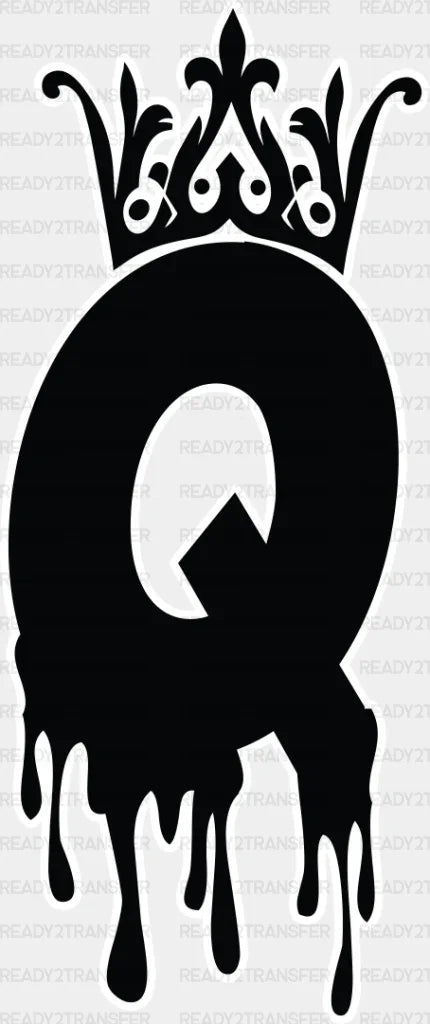 King And Queen Initials - King-Queen Dtf Heat Transfer Adult Unisex S & M (10’’) / Light Color