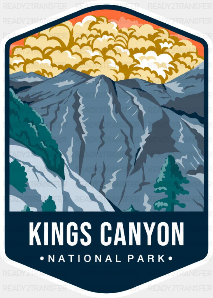 Kings Canyon National Park Colorful Design - National Parks DTF Transfer ready2transfer