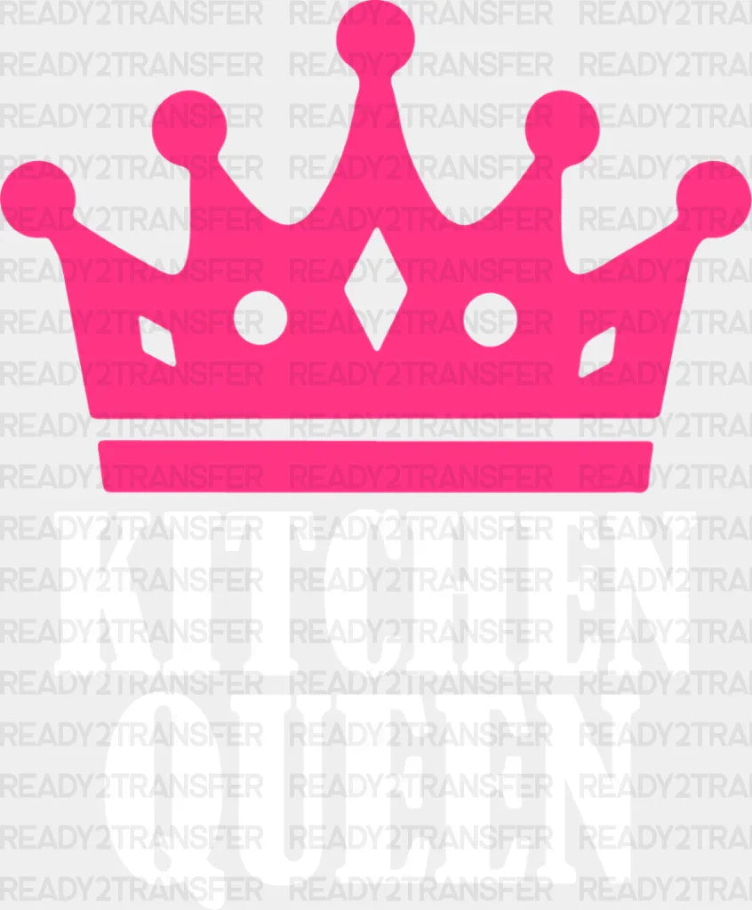 Kitchen Queen - Cooking Dtf Heat Transfer Adult Unisex S & M (10’’) / Light Color Design (See