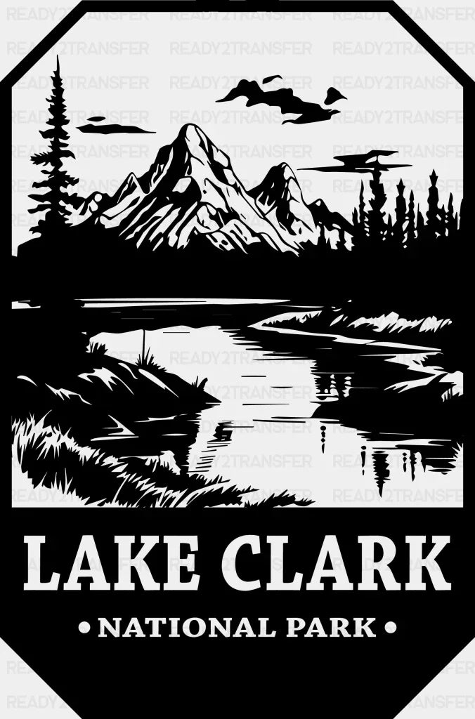 Lake Clark National Park Design - National Parks DTF Transfers ready2transfer Black