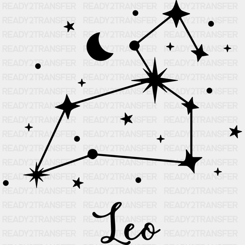 Leo Constellations - Zodiacs & Horoscopes DTF Transfers - Adult Unisex - S & M (10’’) / Dark Color Design (See Imaging)
