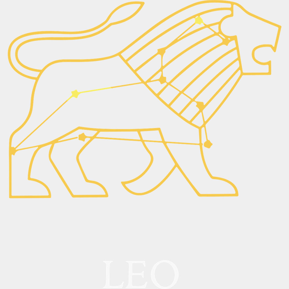 Leo Yellow Constellation - Zodiacs & Horoscopes DTF Transfers - Adult Unisex - S & M (10’’) / Light Color Design (See