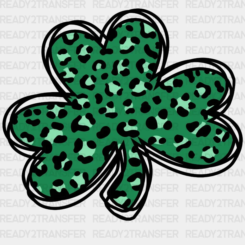 Leopard Clover St. Patrick's Day DTF Heat Transfer, Saint Patricks Day Design, St Paddys Day DTF ready2transfer