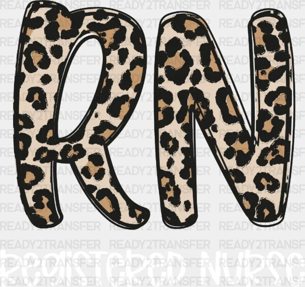 Leopard Registered Nurse Dtf Heat Transfer Design Healthcare Workers