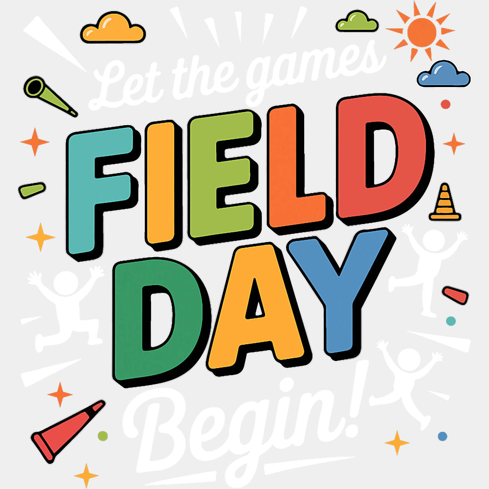 Let The Games Begin Black And White - Field Trip DTF Transfers ready2transfer Light Color Design (See Imaging)