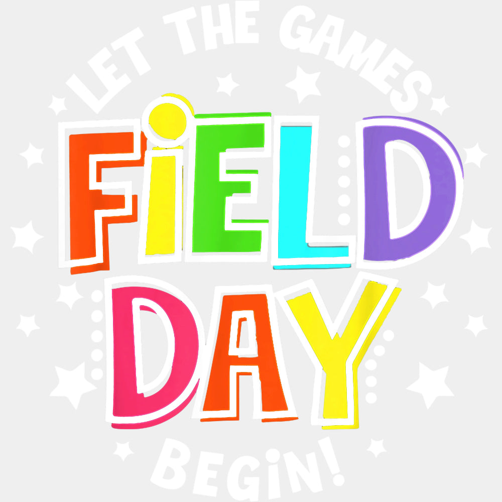 Let The Games Begin Stars B&W - Field Trip DTF Transfers ready2transfer Light Color Design (See Imaging)