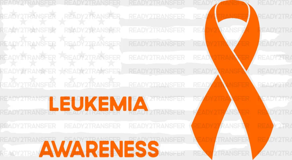 Leukemia Awareness USA Flag - Leukemia DTF heat transfer ready2transfer Light Color Design ( See imaging )