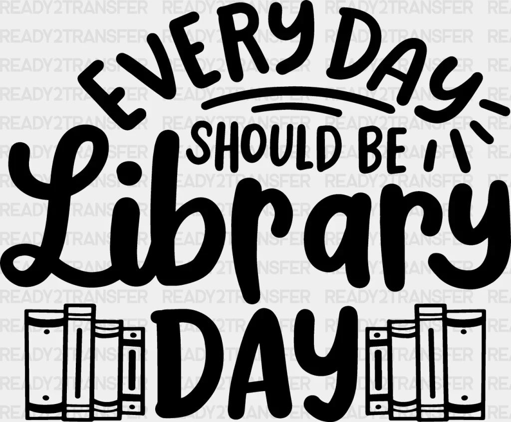 Library Day - Reading Dtf Heat Transfer Adult Unisex S & M (10’’) / Dark Color Design (See Imaging)