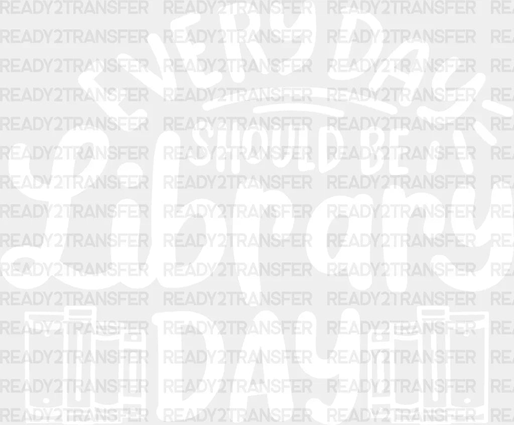 Library Day - Reading Dtf Heat Transfer Adult Unisex S & M (10’’) / Light Color Design (See Imaging)
