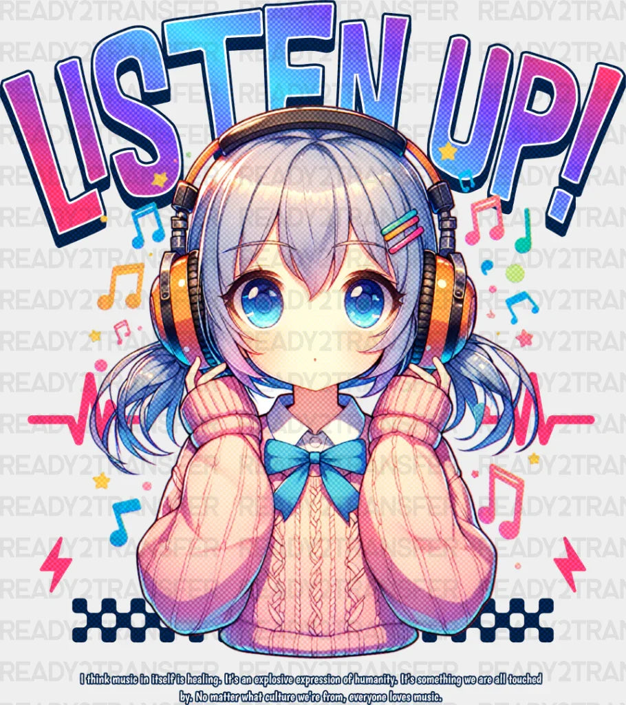 Listen Up - Anime Dtf Heat Transfer