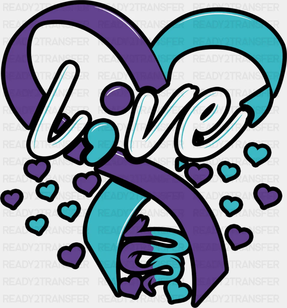 Live Hearts - Suicide Awareness DTF Transfer Adult Unisex - S & M (10’’) / Dark Color Design (See Imaging)