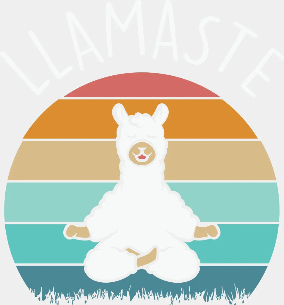 Llamaste Retro Sunset Design - Yoga Dtf Heat Transfer Adult Unisex S & M (10’’) / White