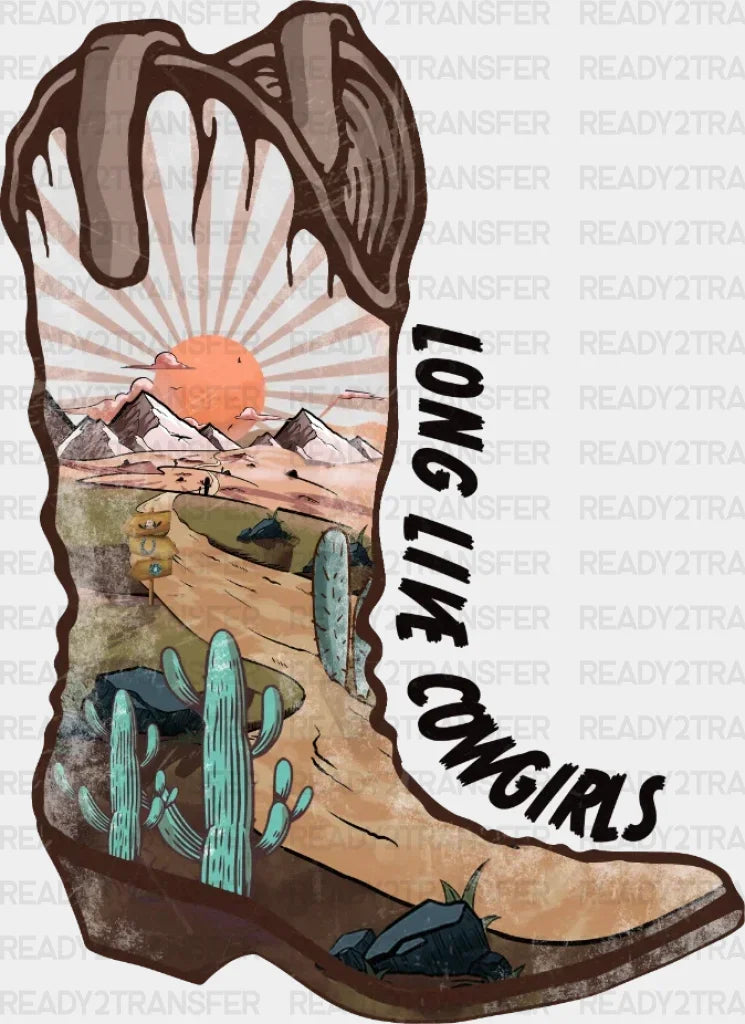 Long Live Cowgirls Boots Dtf Transfer