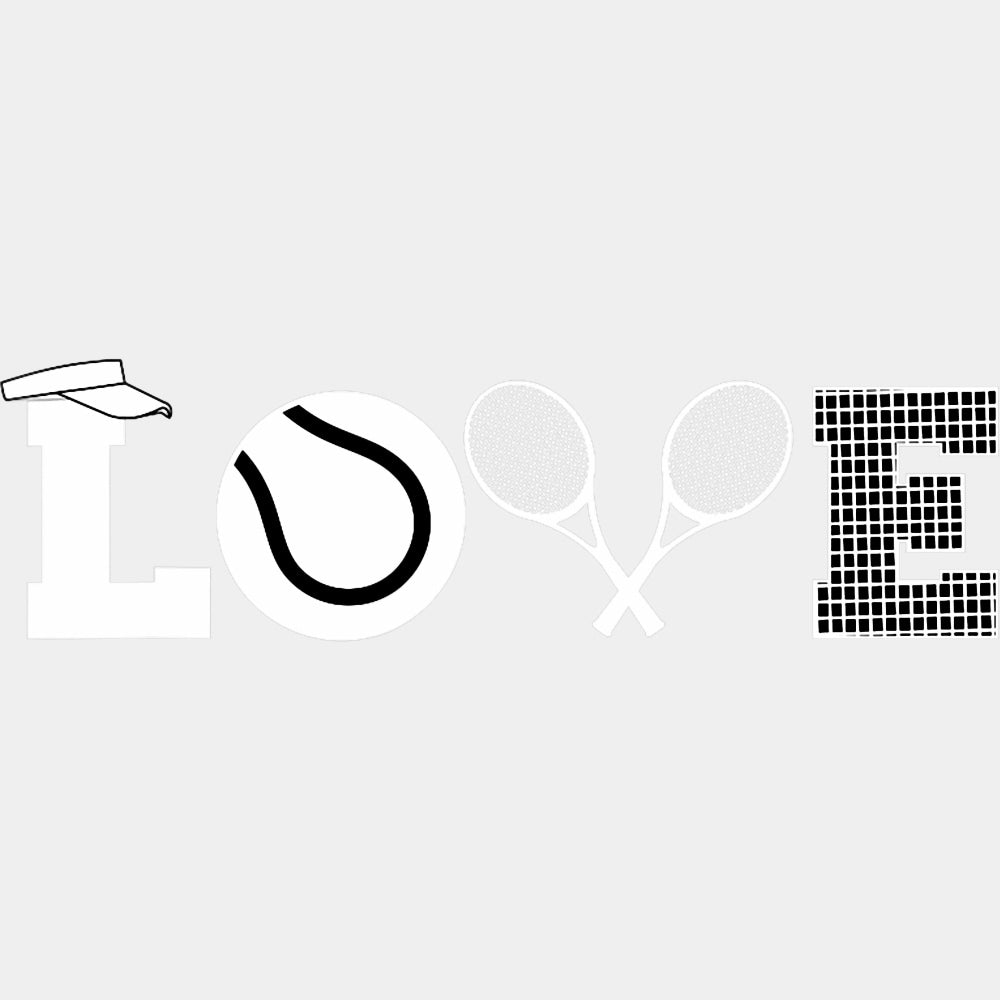 Love B&W Design - Tennis DTF Transfers ready2transfer Light Color Design (See Imaging)